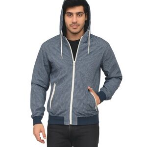 Cedarwood State Windbreaker Jacket Blue Checkered Hooded Lightweight Jacket